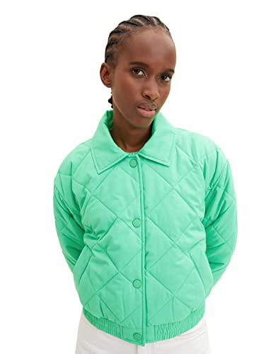 TOM TAILOR Denim Damen 1035313 Bomber Steppjacke, 11052-Strong Green, M von TOM TAILOR Denim