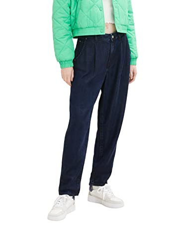 TOM TAILOR Denim Damen 1035416 Barrel Mom Jeans, 10114-Clean Dark Stone Blue Denim, XL von TOM TAILOR Denim