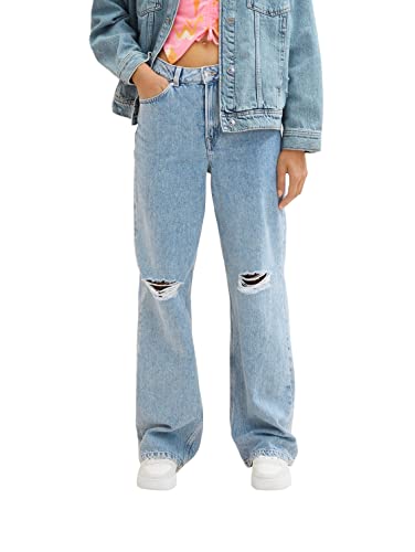 TOM TAILOR Denim Damen 1035419 Destroyed Jeans mit weitem Bein, 10122-Destroyed Light Stone Blue Denim, M TOM TAILOR Denim Damen 1035419 Destroyed Jeans mit weitem Bein, 10122-Destroyed Light Stone Blue Denim, M von TOM TAILOR Denim