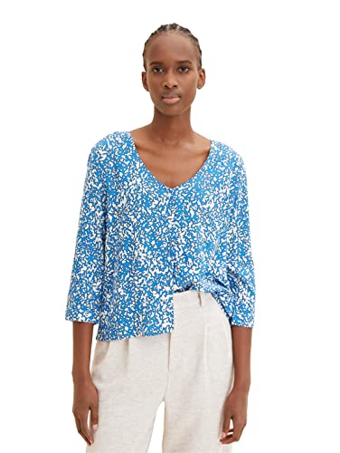 TOM TAILOR Denim Damen 1035519 Loose Fit Bluse, 31338-Abstract Structure Print, M von TOM TAILOR Denim