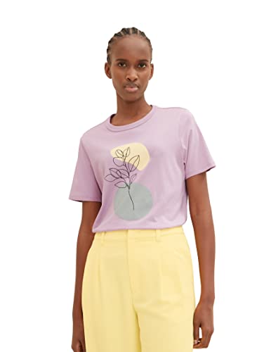 TOM TAILOR Denim Damen 1035801 T-Shirt mit Print, 28995-Soft Mauve, L von TOM TAILOR Denim