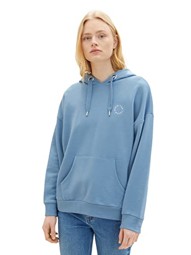 TOM TAILOR Denim Damen 1035802 Basic Hoodie, 25900-Soft Mid Blue, S von TOM TAILOR Denim