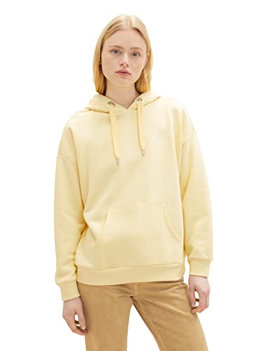 TOM TAILOR Denim Damen 1035802 Basic Hoodie, 25987-Soft Yellow, XXL von TOM TAILOR Denim