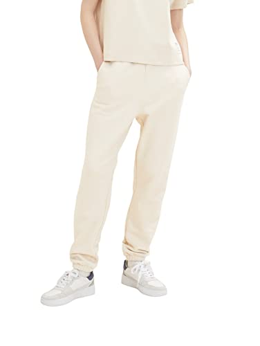 TOM TAILOR Denim Damen 1035804 Basic Jogginghose, 10336-Light Cashew Beige, L von TOM TAILOR Denim