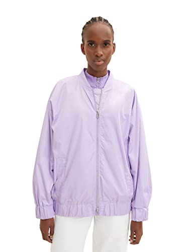 TOM TAILOR Denim Damen 1035871 Loose Fit Bomberjacke, 31042-Lilac Vibe, M von TOM TAILOR Denim