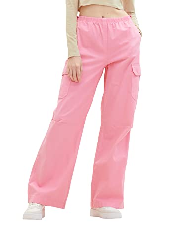 TOM TAILOR Denim Damen 1036505 Straight Fit Cargo Hose, 31685-Fresh Pink, L von TOM TAILOR Denim