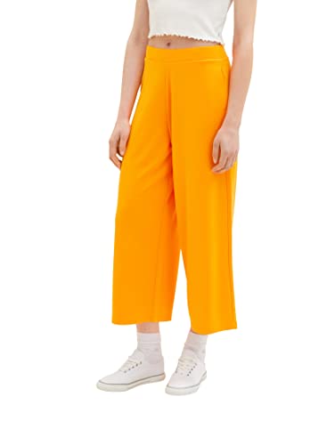 TOM TAILOR Denim Damen 1036512 Basic Culotte Hose, 31684-Bright Mango Orange, M von TOM TAILOR Denim