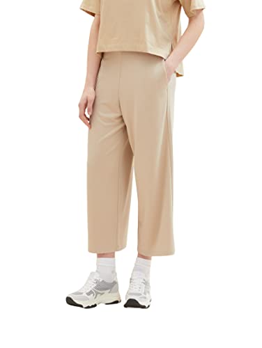 TOM TAILOR Denim Damen 1036512 Basic Culotte Hose, 31700-Dusty Sand Beige, L von TOM TAILOR Denim