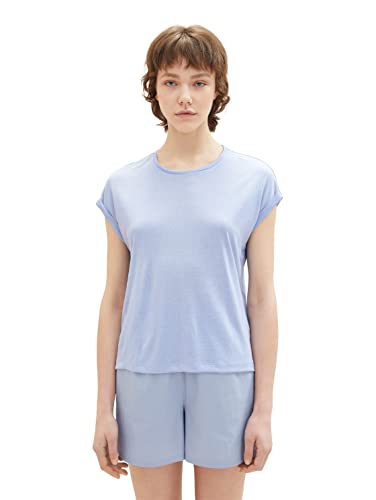 TOM TAILOR Denim Damen 1036534 Basic T-Shirt, 12819-Parisienne Blue, XL von TOM TAILOR Denim