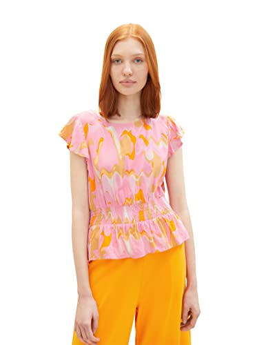 TOM TAILOR Denim Damen 1036582 Bluse mit Muster, 31704-Abstract Pink Print, M von TOM TAILOR Denim