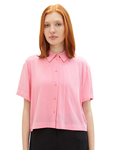 TOM TAILOR Denim Damen 1036587 Oversized Basic Hemdbluse, 31685-Fresh Pink, XL von TOM TAILOR Denim