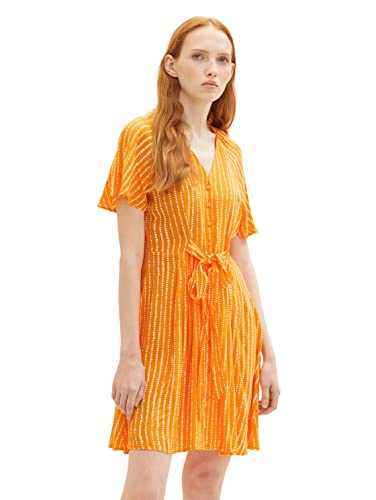 TOM TAILOR Denim Damen 1036602 Kleid mit Flügelärmeln & Bindegürtel, 31713-Mango Batik Vichy Print, L TOM TAILOR Denim Damen 1036602 Kleid mit Flügelärmeln & Bindegürtel, 31713-Mango Batik Vichy Print, L von TOM TAILOR Denim