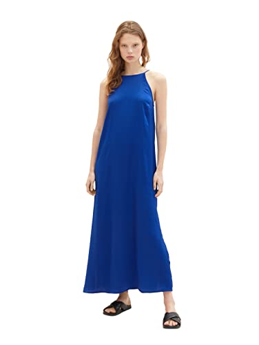 TOM TAILOR Denim Damen 1036609 Maxi Satin Kleid, 14531-Shiny Royal, XS von TOM TAILOR Denim