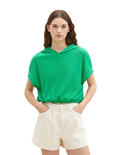TOM TAILOR Denim Damen 1036618 T-Shirt Hoodie, 17327-Vibrant Light Green, XL von TOM TAILOR Denim