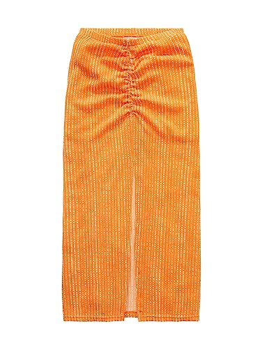 TOM TAILOR Denim Damen 1036624 Rock mit Schlitz & Muster, 31713-Mango Batik Vichy Print, XS von TOM TAILOR Denim