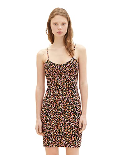 TOM TAILOR Denim Damen 1036808 Minikleid mit Blumen, 31952-Black Flower Print, L von TOM TAILOR Denim