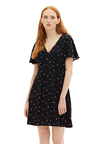 TOM TAILOR Denim Damen 1036825 Sommerkleid mit Blumen, 31950-Small Black Flower Print, L von TOM TAILOR Denim