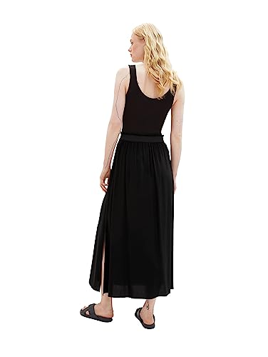 TOM TAILOR Denim Damen 1036830 Maxi Rock, 14482-Deep Black, L von TOM TAILOR Denim