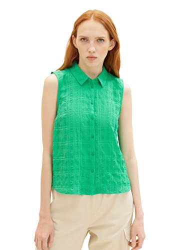 TOM TAILOR Denim Damen 1036845 Top Bluse, 17327-Vibrant Light Green, S von TOM TAILOR Denim