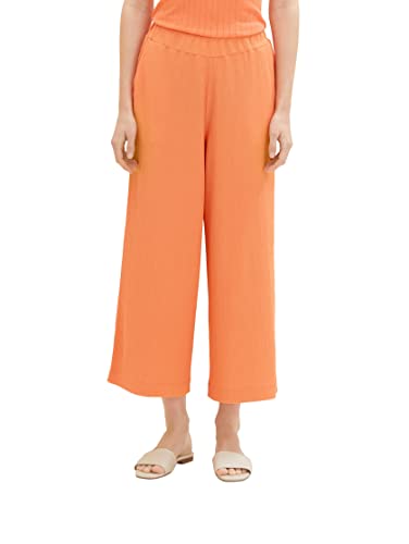 TOM TAILOR Denim Damen 1036854 Basic Culotte Hose, 31699-Luminous Coral, L von TOM TAILOR Denim