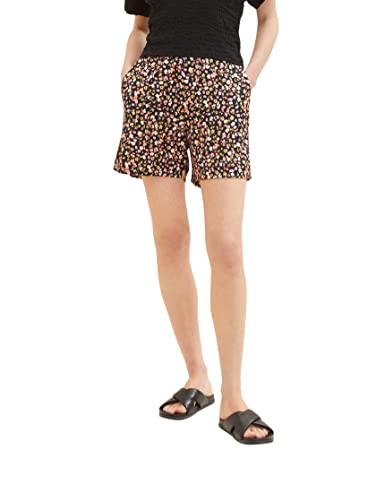 TOM TAILOR Denim Damen 1036855 Basic Shorts, 31952-Black Flower Print, M von TOM TAILOR Denim