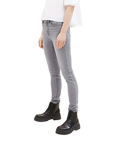 TOM TAILOR Denim Damen 1036996 NELA Extra Skinny Jeans, 10225-Random Bleached Grey Denim, 30W / 32L von TOM TAILOR Denim