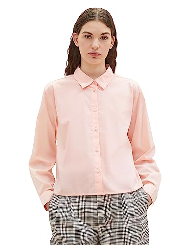 TOM TAILOR Denim Damen 1038121 Boxy Basic Hemd-Bluse, 14557-Light English Rose, S von TOM TAILOR Denim