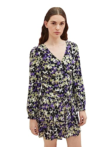 TOM TAILOR Denim Damen 1038129 Cropped Bluse mit Muster, 32418-lilac Green Flower Print, L von TOM TAILOR Denim
