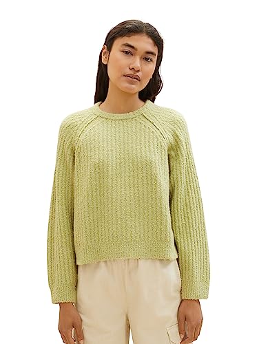 TOM TAILOR Denim Damen 1038141 Basic Pullover, 32256-dusty pear Green, M von TOM TAILOR Denim