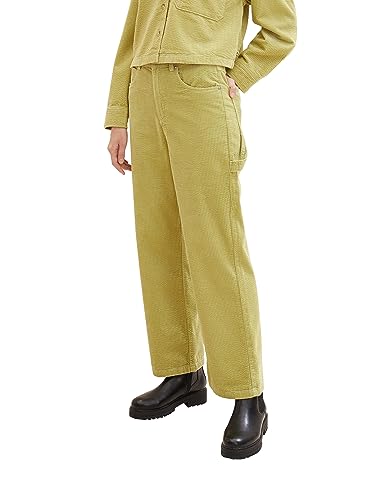 TOM TAILOR Denim Damen 1038225 Straight Fit Cord Hose, 32256-dusty pear Green, L von TOM TAILOR Denim