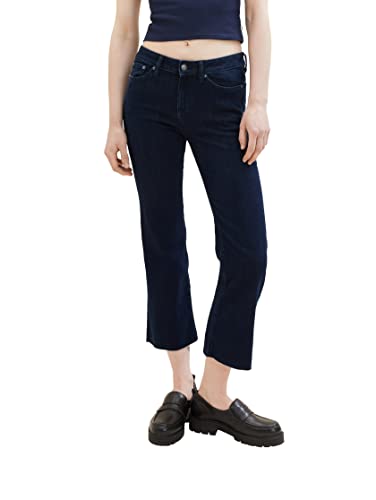 TOM TAILOR Denim Damen 1038293 Jeanshose mit Schlag, 10114-Clean Dark Stone Blue Denim, 26 von TOM TAILOR Denim