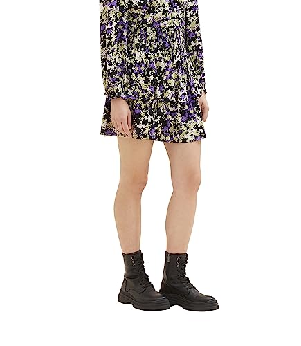 TOM TAILOR Denim Damen 1038308 Mini-Rock mit Blumenmuster, 32418-lilac Green Flower Print, XXL von TOM TAILOR Denim