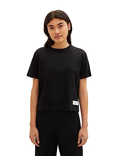 TOM TAILOR Denim Damen 1038356 Boxy T-Shirt, 14482-deep Black, S von TOM TAILOR Denim