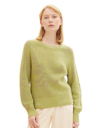 TOM TAILOR Denim Damen 1038390 Basic Pullover, 32256-dusty pear Green, XS von TOM TAILOR Denim