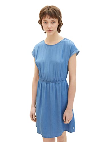 TOM TAILOR Denim Damen 1038441 Basic Jeanskleid, 10110-Blue Denim, XS von TOM TAILOR Denim