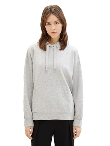 Tom Tailor Denim Damen Basic Hoodie, 32510 - Basic Light Grey Melange, M von TOM TAILOR Denim