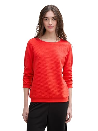 TOM TAILOR Denim Damen 1039979 Sweatshirt, 13745-Scarlet Red, M von TOM TAILOR Denim