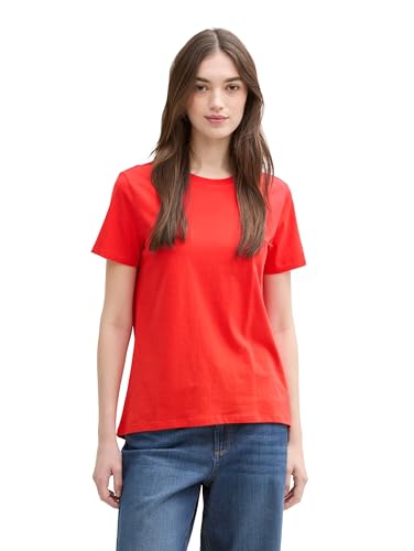 TOM TAILOR Denim Damen 1040183 T-Shirt, 13745-Scarlet Red, M TOM TAILOR Denim Damen 1040183 T-Shirt, 13745-Scarlet Red, M von TOM TAILOR Denim