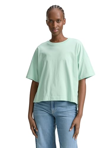 TOM TAILOR Denim Damen 1041448 T-Shirt, 32229-Mint Jade Turqouise, XXL von TOM TAILOR Denim