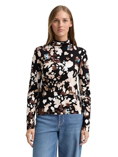TOM TAILOR Denim Damen 1043068 Longsleeve T-Shirt, 38387-Abstract Print, L von TOM TAILOR Denim