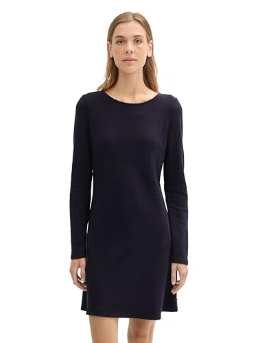 TOM TAILOR Denim Damen 1043153 Basic Mini-Kleid mit Bouclé Struktur, 10668-Sky Captain Blue, Small von TOM TAILOR Denim