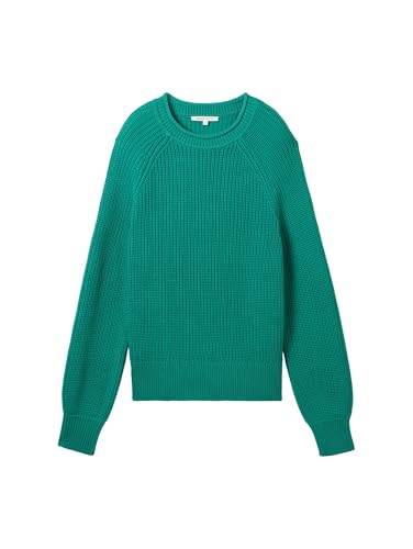 TOM TAILOR Denim Damen 1043309 Basic Strickpullover mit Raglan-Ärmeln, 35914-Jade Green, S von TOM TAILOR Denim
