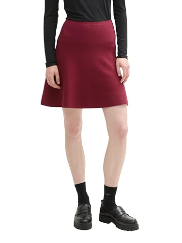 TOM TAILOR Denim Damen 1043319 Skater Mini-Rock, 35736-Deep Wine Red, XXL von TOM TAILOR Denim