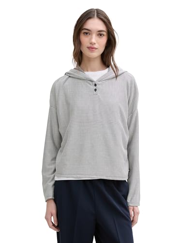 TOM TAILOR Denim Damen 1045411 Longsleeve T-Shirt, 34744-Small Navy White Stripe, X-Large von TOM TAILOR Denim