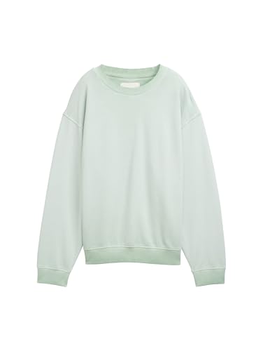 TOM TAILOR Denim Damen 1045904 Sweatshirt, 13632-Fresh Mint Green, L von TOM TAILOR Denim