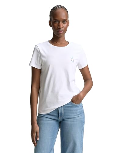 TOM TAILOR Denim Damen 1046556 T-Shirt, 20000-White, XS TOM TAILOR Denim Damen 1046556 T-Shirt, 20000-White, XS von TOM TAILOR Denim