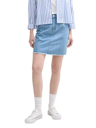 TOM TAILOR Denim Damen 1046670 Mini Rock, 10117-Used Bleached Blue Denim, XL von TOM TAILOR Denim