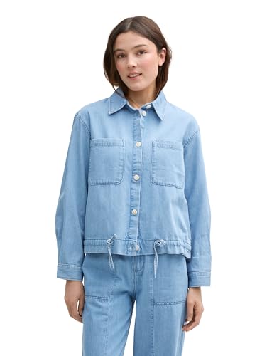 TOM TAILOR Denim Damen 1046683 Jeansjacke, 10117-Used Bleached Blue Denim, XS von TOM TAILOR Denim