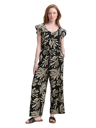TOM TAILOR Denim Damen 1046827 Jumpsuit, 37993-Abstract Black Beige Print, XL von TOM TAILOR Denim
