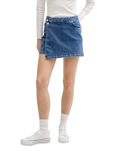 TOM TAILOR Denim Damen 1047362 Bermuda Jeans Shorts, 10119-Used Mid Stone Blue Denim, M von TOM TAILOR Denim